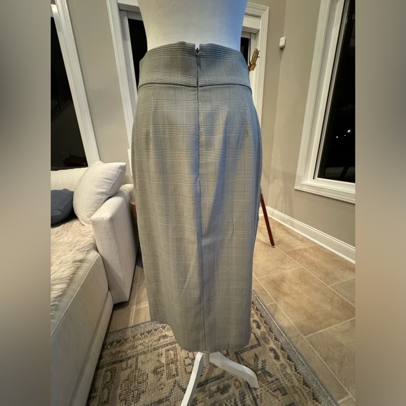 WAYF Gray Green Faux Wrap Pencil Skirt Size M - Picture 10 of 12
